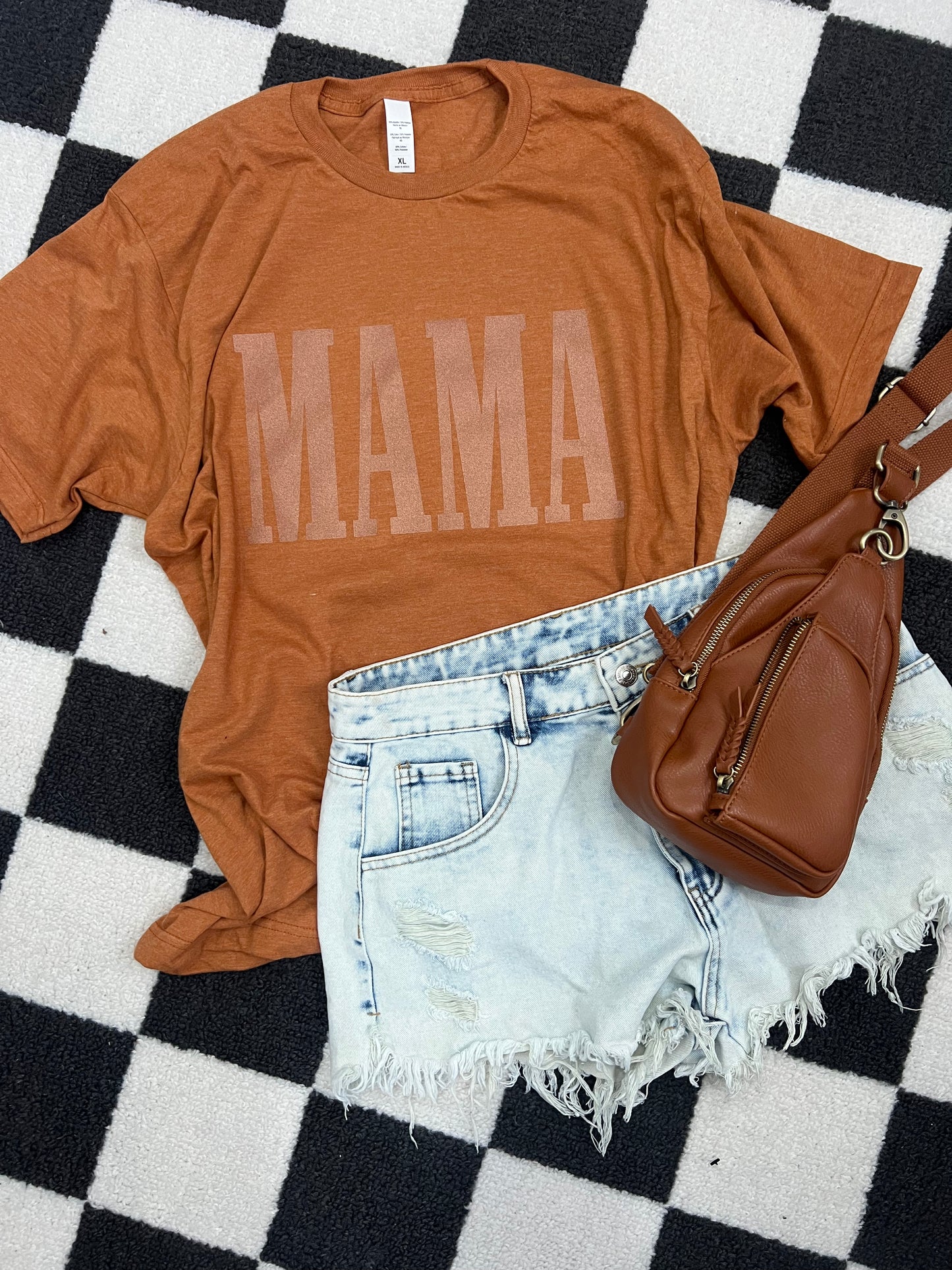 MAMA SHIMMER INK tonal tee