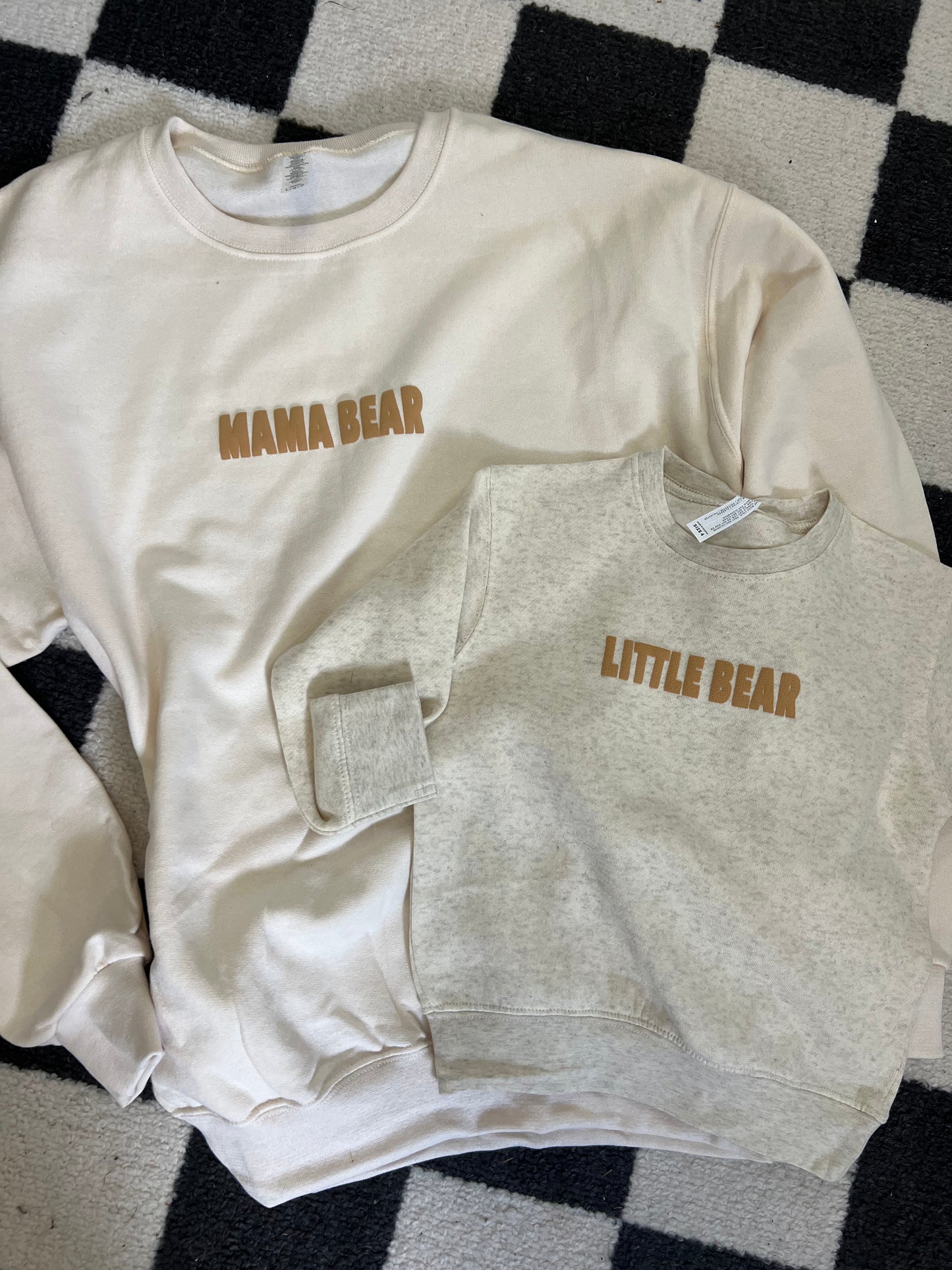 MAMA BEAR + LITTLE BEAR - Cream Puff Print Sweatshirts