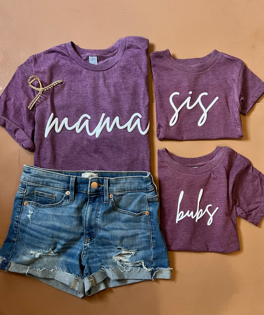 MAMA + LITTLE - MAROON PUFF print set